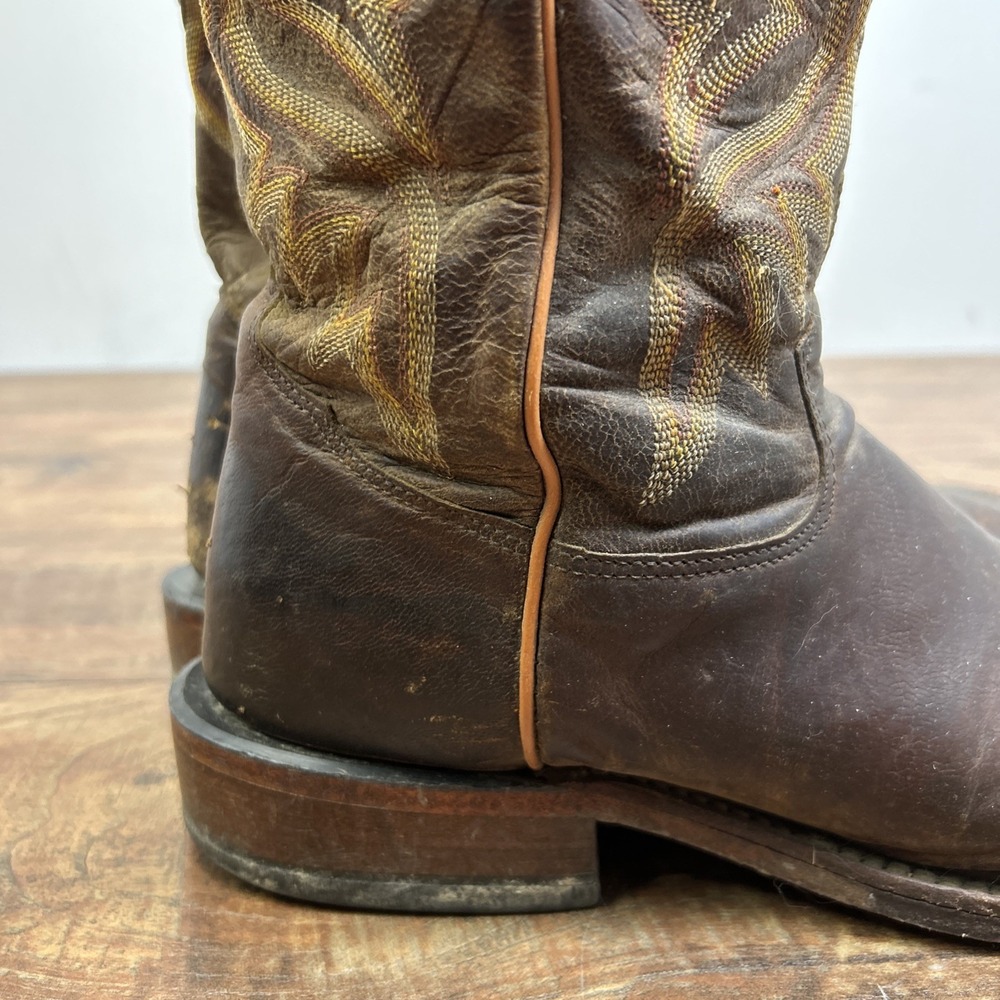 Tony Lama Men's Avett 11" Western Leather Boots-Honey Brown-Size: 8.5 D Rodeo - Picture 8 of 16
